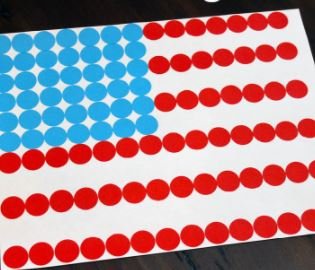 American Dot Flag as Patriotic Crafts.