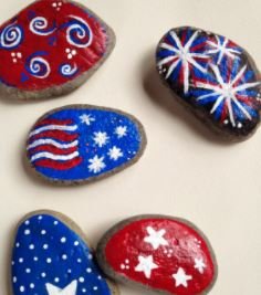 Rock Painting as Patriotic Crafts.