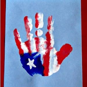 Patriotic Hand Paint as Patriotic Crafts.