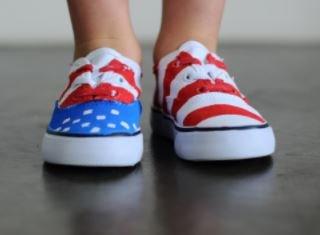 4th July Sneakers as Patriotic Crafts.