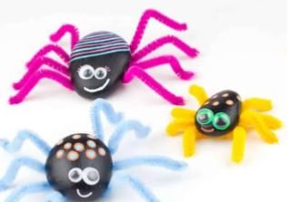 Playful Rock Spider Craft.